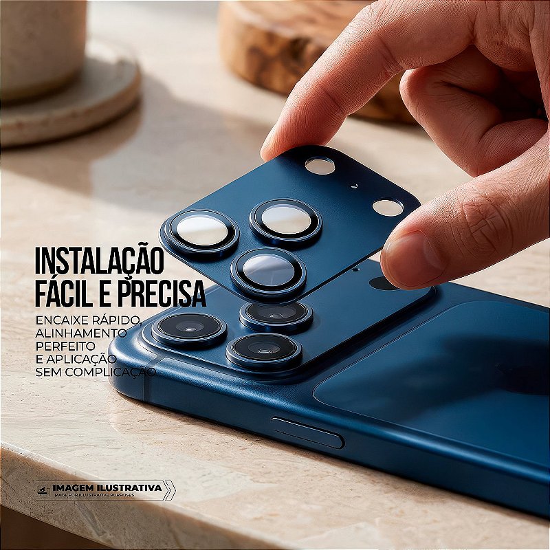 Protetor de Lente para iPhone 17 Pro Max - Survivor - Azul com molde aplicador - Gshield