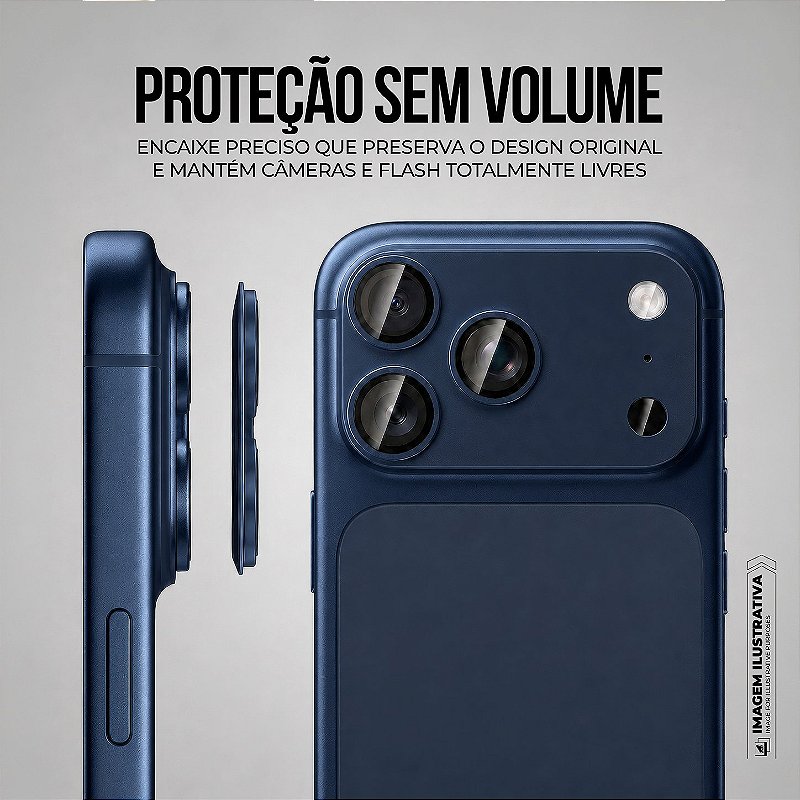 Protetor de Lente para iPhone 17 Pro Max - Survivor - Azul com molde aplicador - Gshield