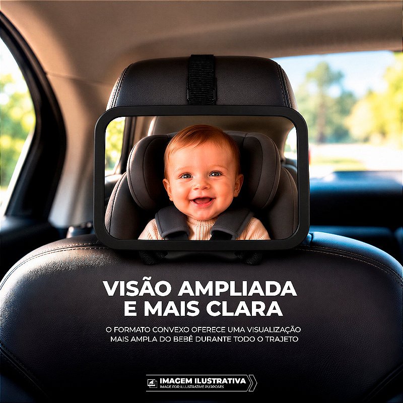 Espelho Infantil Convexo para Carro, Retrovisor de Segurança Bebê Conforto com Visão Ampla e Ajuste 360° - Armor - Gshield - foto 4