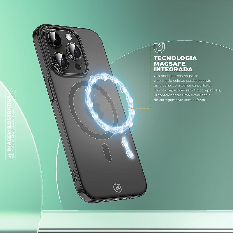 Capa para iPhone 17E - Crystal Slim Magsafe - NÃO AMARELA - Titanium - Gshield