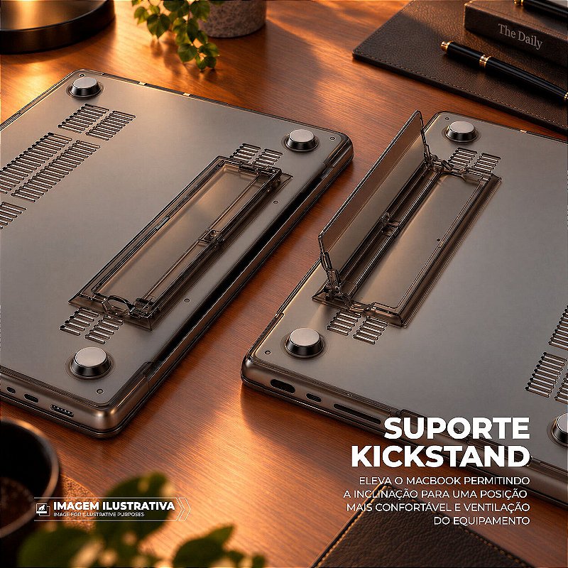 Capa Ultrafina Preta para MacBook Neo 13" com Proteção em Policarbonato Rígido, Suporte Kickstand e Ventilação Inferior - Armor Stand - Gshield