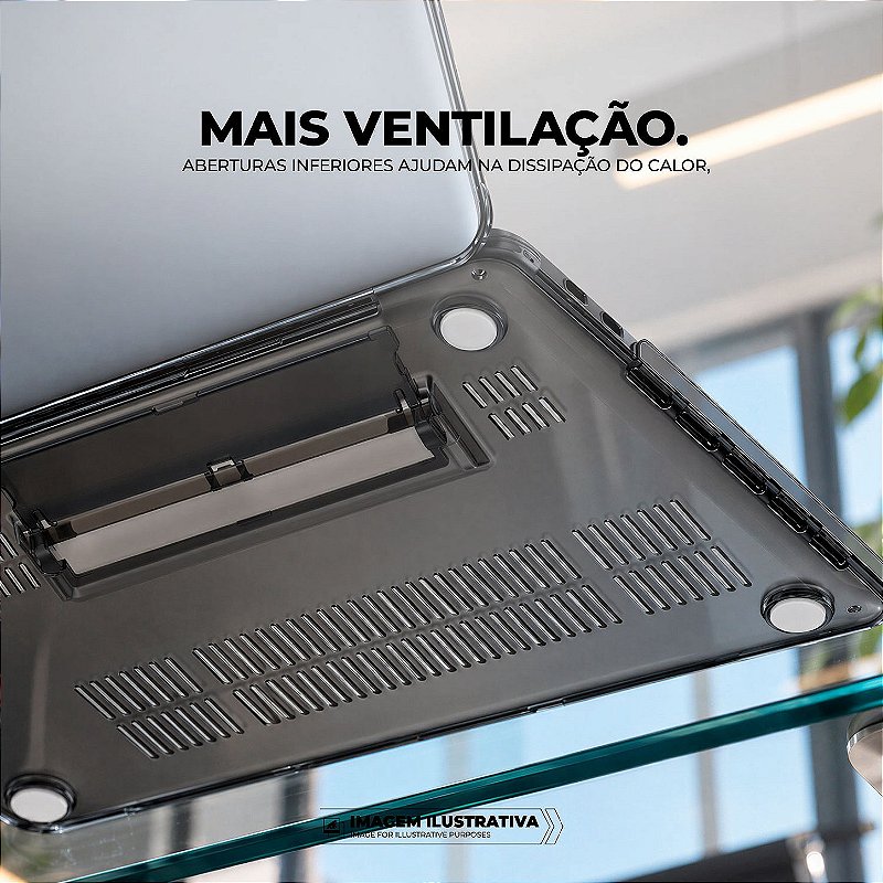 Capa Ultrafina Preta para MacBook Neo 13" com Proteção em Policarbonato Rígido, Suporte Kickstand e Ventilação Inferior - Armor Stand - Gshield