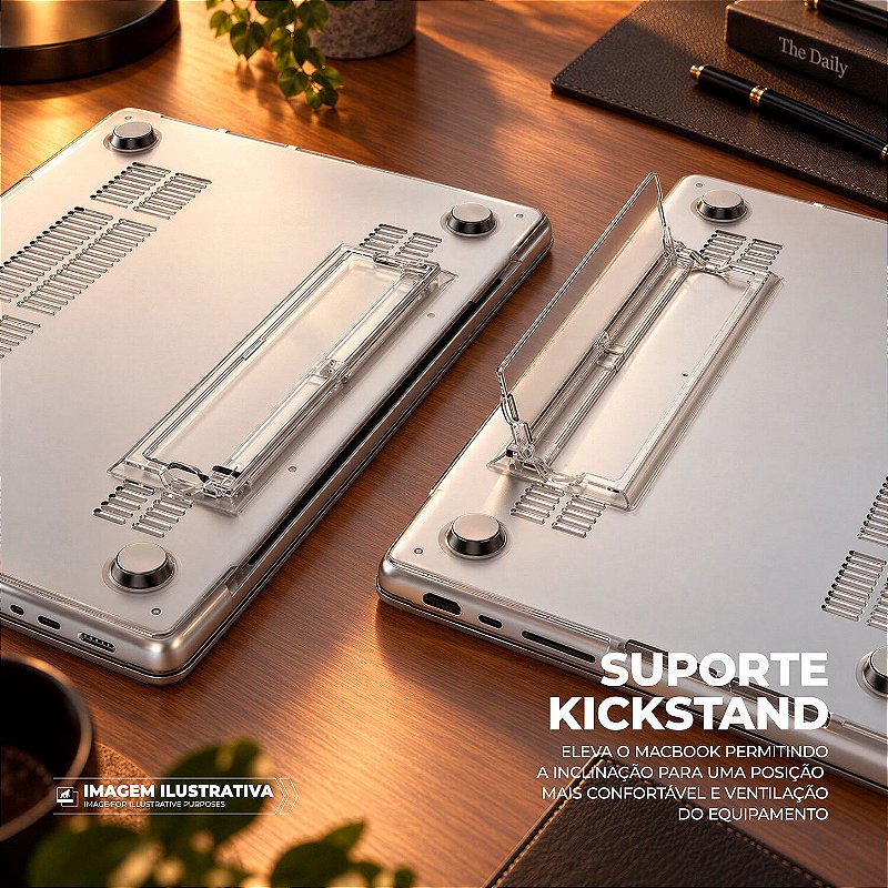 Capa Ultrafina Transparente para MacBook Neo 13" com Proteção em Policarbonato Rígido, Suporte Kickstand e Ventilação Inferior - Armor Stand - Gshield
