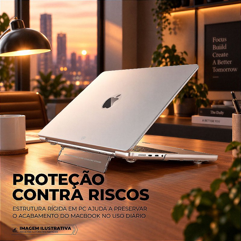Capa Ultrafina Transparente para MacBook Neo 13" com Proteção em Policarbonato Rígido, Suporte Kickstand e Ventilação Inferior - Armor Stand - Gshield