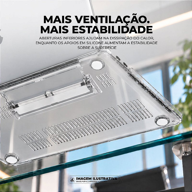 Capa Ultrafina Transparente para MacBook Neo 13" com Proteção em Policarbonato Rígido, Suporte Kickstand e Ventilação Inferior - Armor Stand - Gshield
