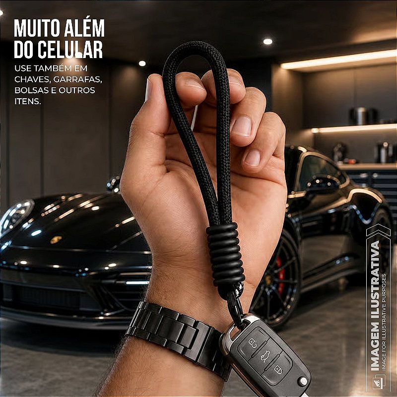 Cordão Stronger Alça de Pulso Universal 18cm em Nylon para Celular com Regulador Ajustável - Preto - Gshield - foto 4