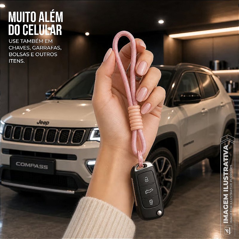Cordão Stronger Alça de Pulso Universal 18cm em Nylon para Celular com Regulador Ajustável - Rosa - Gshield - foto 4