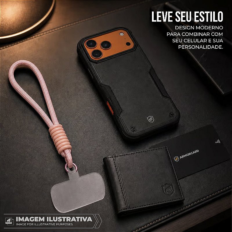 Cordão Stronger Alça de Pulso Universal 18cm em Nylon para Celular com Regulador Ajustável - Rosa - Gshield - foto 5