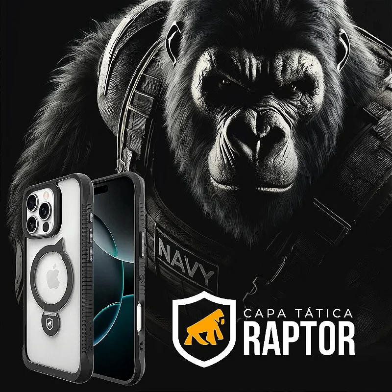 Kit Capa Raptor e Pelicula Dual Glass Preta para Samsung Galaxy S26 - Gshield