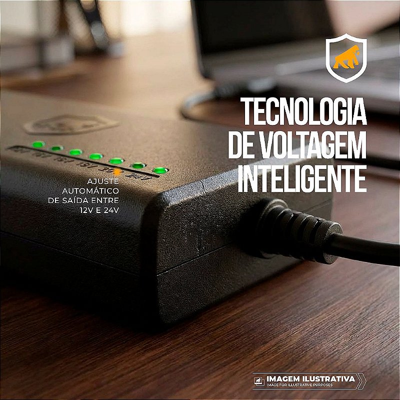 Carregador Universal para Notebook Acer 90W Bivolt Automático com 8 Conectores, Voltagem Inteligente 12V a 24V - Hybrid - Gshield