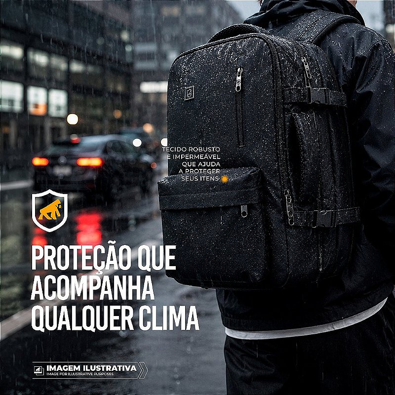 Kit Mochila Bolsa de Viagem 33L Symetric + Necessaire Organizadora Discovery - Gshield - foto 4
