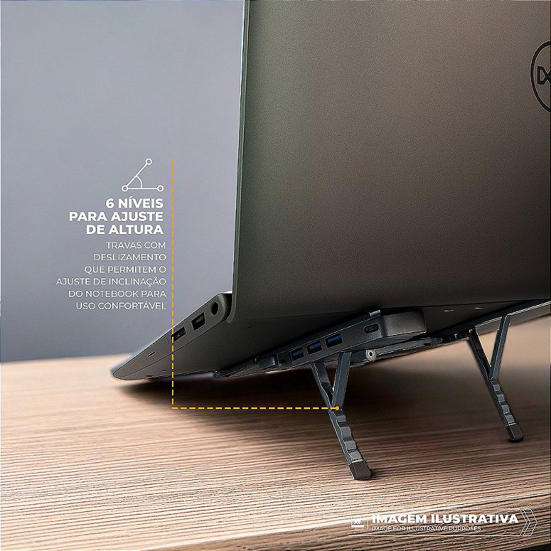 Kit Suporte Dobrável para Notebook 3 Entradas + Capa para Notebook 14"