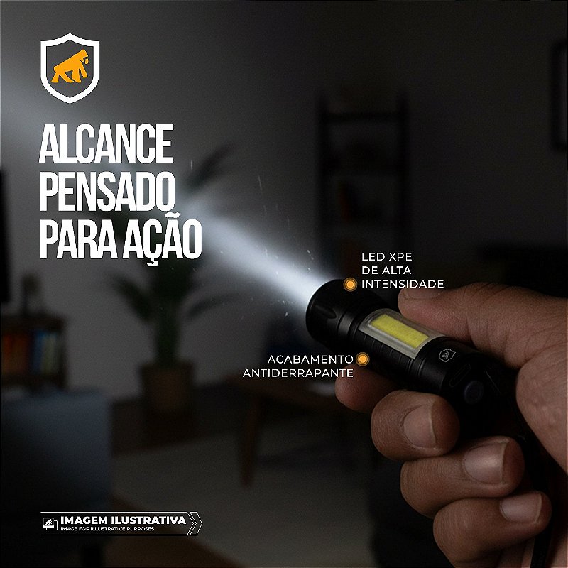 Kit Sobrevivência Faca Tática Raptor + Lanterna LED Hybrid + Acendedor Portátil Armor - Gshield