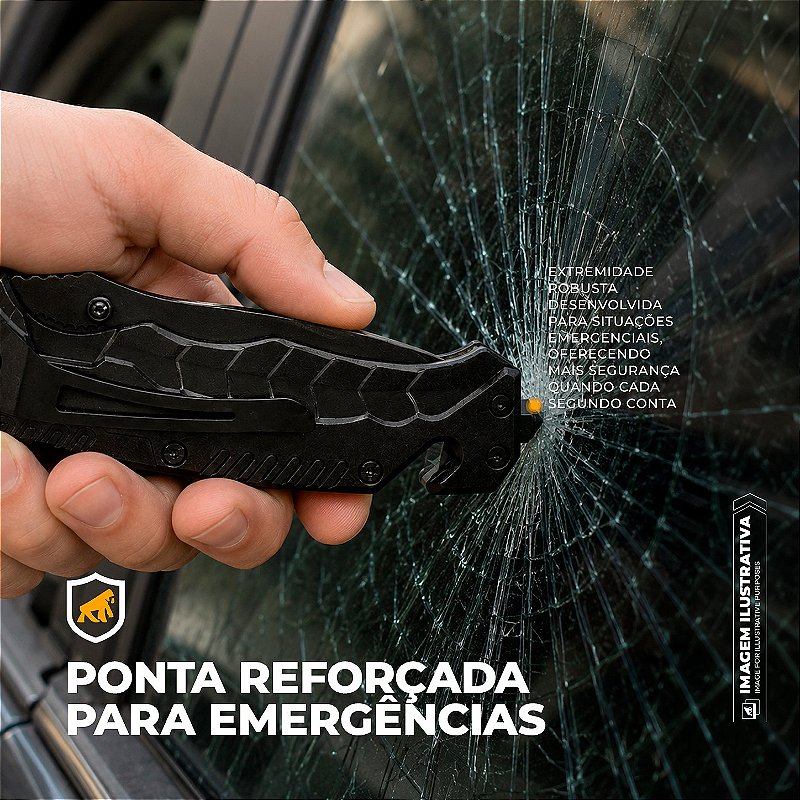 Kit Sobrevivência Faca Tática Raptor + Lanterna LED Hybrid + Acendedor Portátil Armor - Gshield