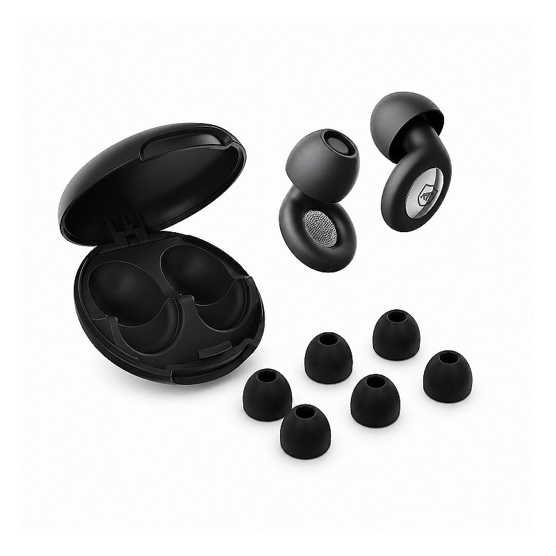 Tampão de Ouvido Earplugs Shield Calm para Proteção Auricular com Tubo de Filtro Acústico e Redução de Ruído - Bege / Preto - Gshield