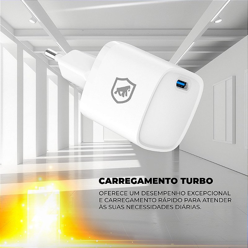 Kit Carregador de Parede Universal 20W + Cabo Dual Armor 1M Tipo C / Lightning 27W - Gshield