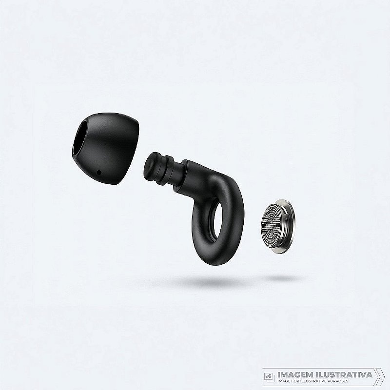 Kit Cordão Anti-Perda + Tampões de Ouvido Earplugs Shield Calm com Tubo Filtro Acústico - Preto - Gshield