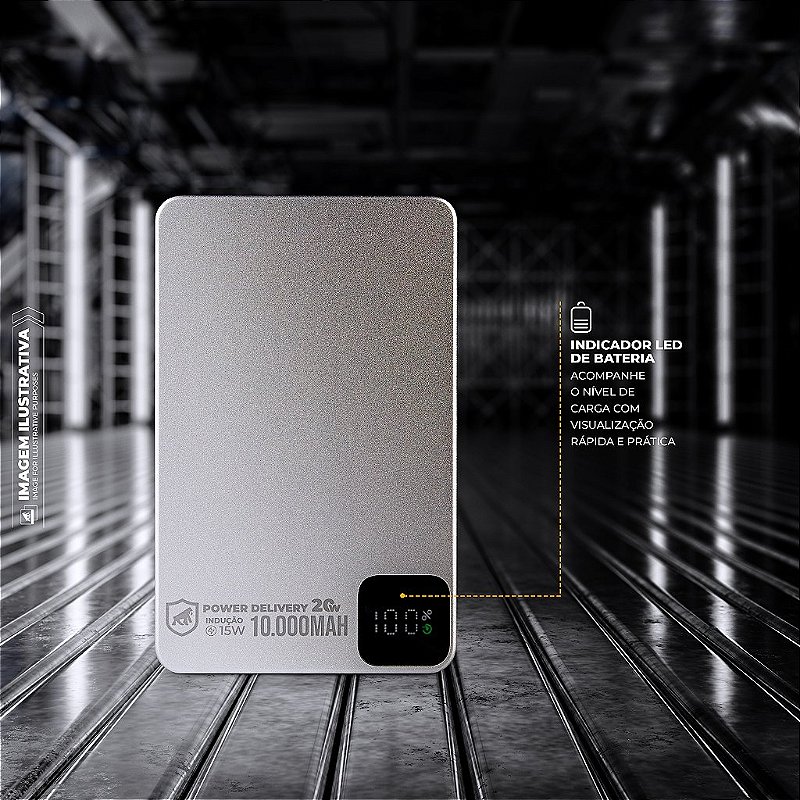 Carregador Portátil MagSafe - 5.000mAh/10.000mAh - Wireless 15W, USB-C PD, Ultrafino e Magnético para iPhone e Android - Titanium - Gshield - foto 8