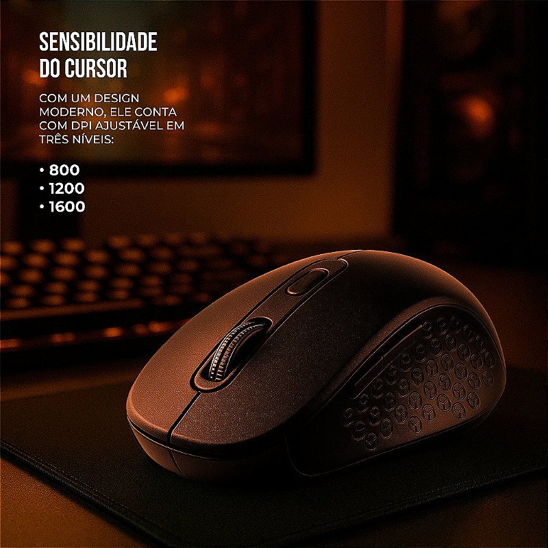 Kit Mouse sem Fio USB-A com Adaptador Tipo C + Pilha AA 1 Unidade Recarregável Powerfast - Gshield - foto 2
