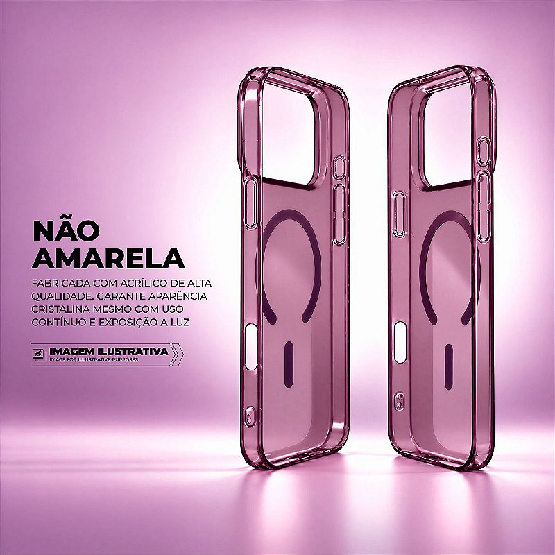 Capa para iPhone 17 Pro / 18 Pro - Crystal Slim Magsafe - NÃO AMARELA - Bordô - Gshield - foto 5