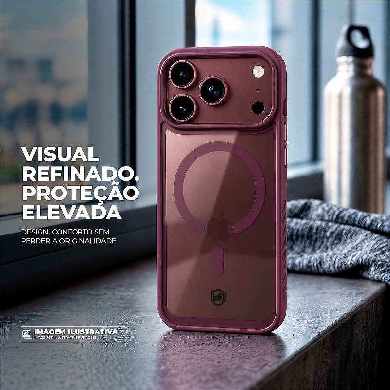 Capa para iPhone 17 Pro / 18 Pro - Magsafe Wave Bordô - Gshield - foto 7