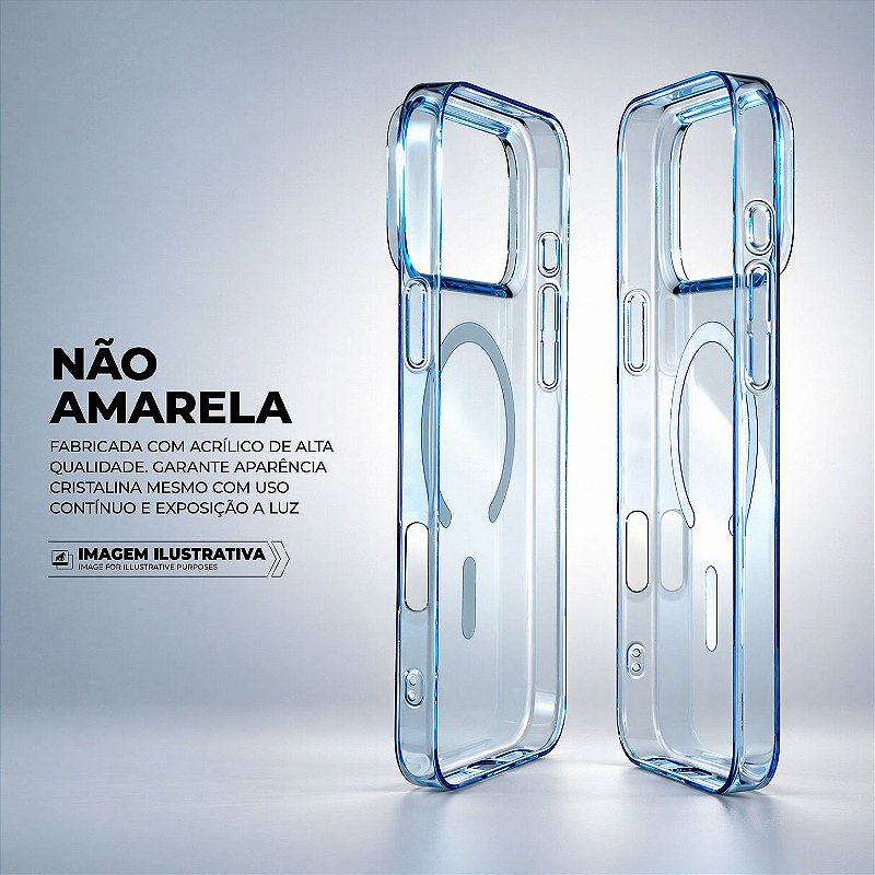 Capa para iPhone 17 Pro Max / 18 Pro Max - Crystal Slim Magsafe - NÃO AMARELA - Glacial - Gshield - foto 3