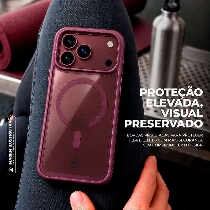 Capa para iPhone 17 Pro Max / 18 Pro Max - Magsafe Wave Bordô - Gshield - foto 4