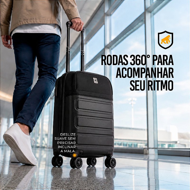 Mala de bordo para Viagem - Com Alça Lateral e Entrada USB-A - Armor - Gshield - foto 6