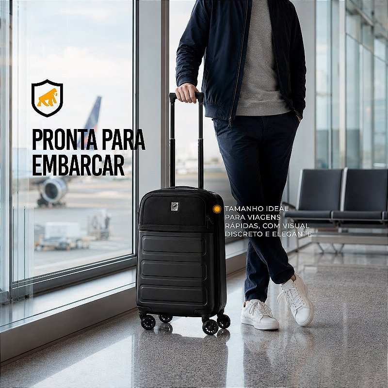 Mala de bordo para Viagem - Com Alça Lateral e Entrada USB-A - Armor - Gshield - foto 5
