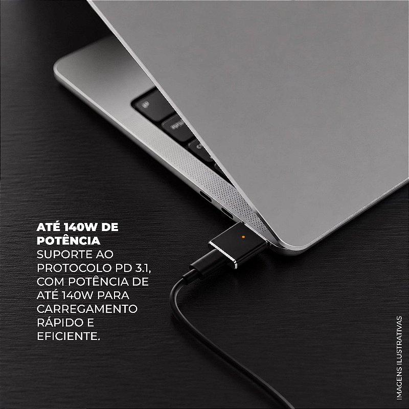Adaptador Conector USB-C / Magsafe 3 com Carregamento Power Delivery até 140W para Macbook Air / Pro - Verde - foto 3