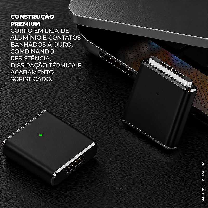 Kit Adaptador Conector USB-C / Magsafe 3 para Macbook Air / Pro + Cabo Dual Tech Tipo C / USB-C - Gshield - foto 6