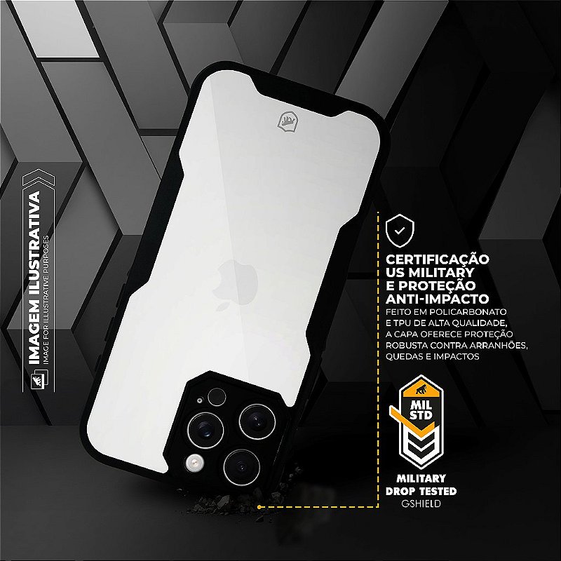 Capa para iPhone 18 Pro - Dual Shock Sense Preta - Gshield - foto 5