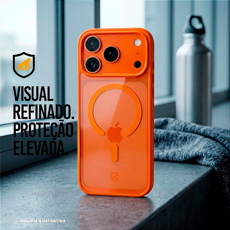 Capa para iPhone 18 Pro - Magsafe Wave Transparente - Laranja - Gshield - foto 3