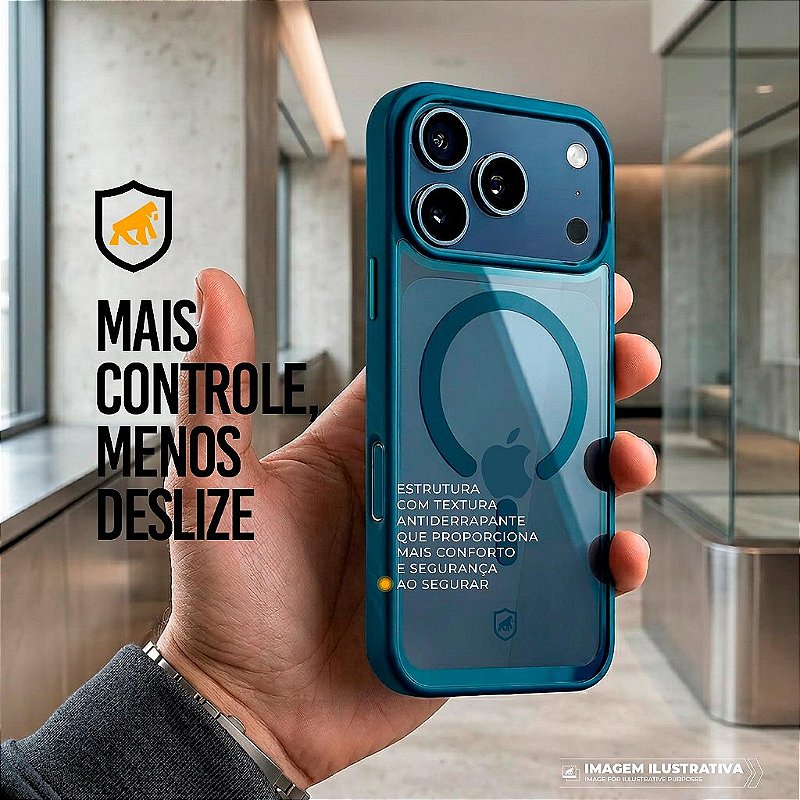 Capa para iPhone 18 Pro - Magsafe Wave Transparente - Azul - Gshield - foto 3