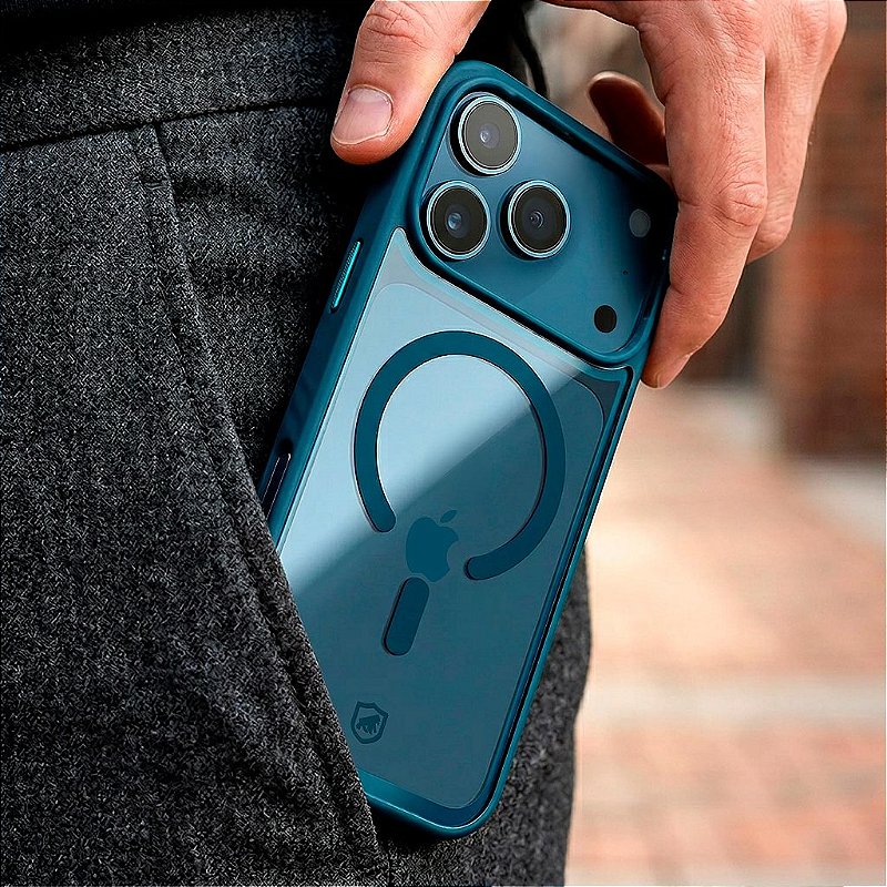 Capa para iPhone 18 Pro - Magsafe Wave Transparente - Azul - Gshield - foto 4