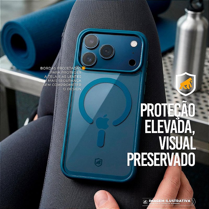 Capa para iPhone 18 Pro Max - Magsafe Wave Transparente - Azul - Gshield - foto 4