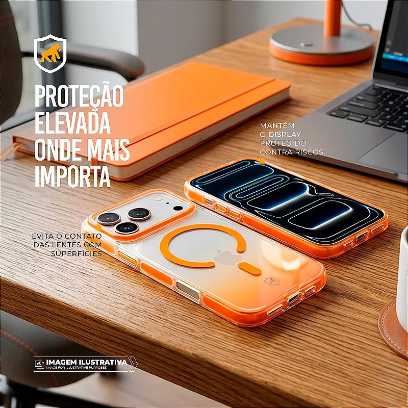 Capa para iPhone 18 Pro Max - Akroma Magsafe - Laranja - Gshield - foto 4