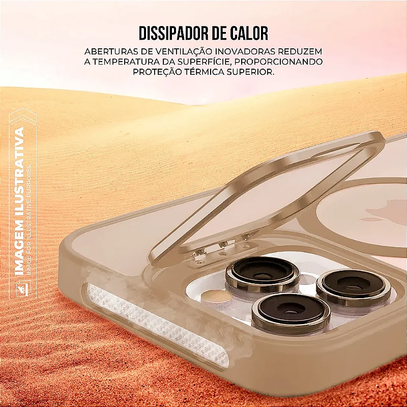 Capa para iPhone 18 Pro Max + Protetor de Lente - MagSafe Titanium Desert - Gshield
