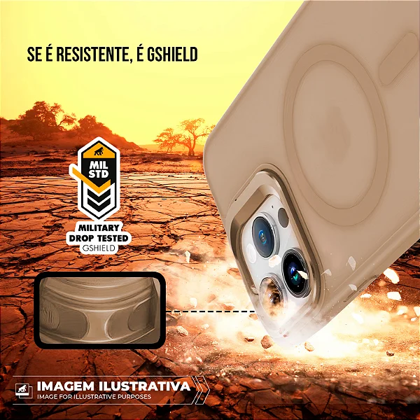 Capa para iPhone 18 Pro Max + Protetor de Lente - MagSafe Titanium Desert - Gshield