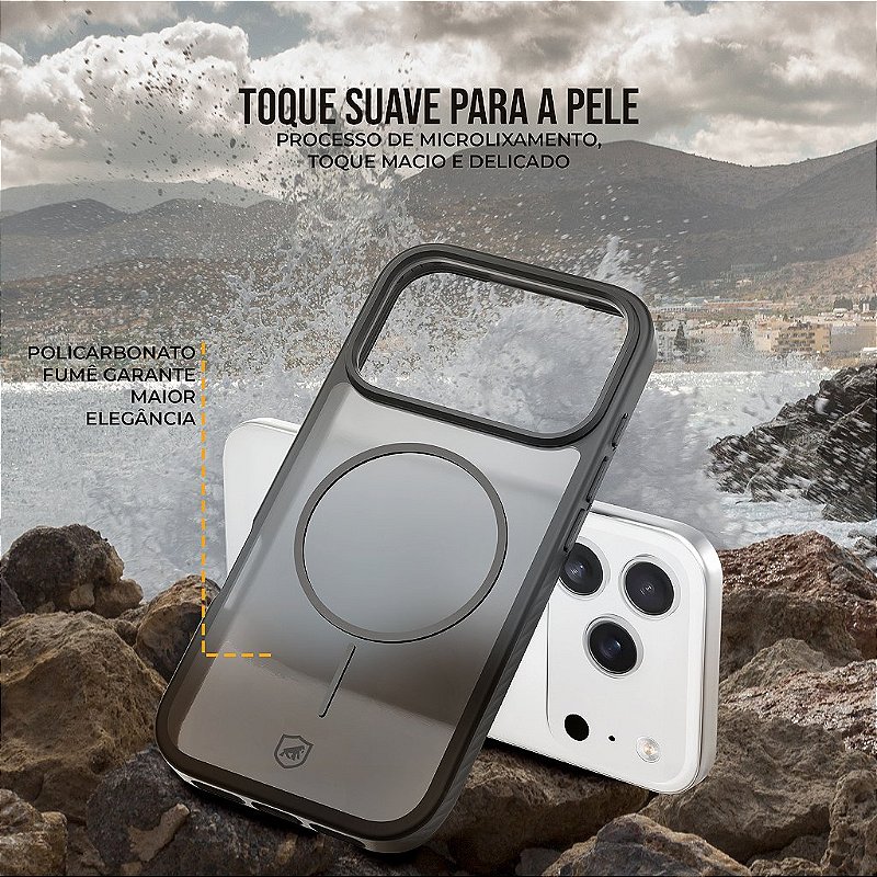 Capa para iPhone 18 Pro - Magsafe Wave Fumê - Preta - Gshield