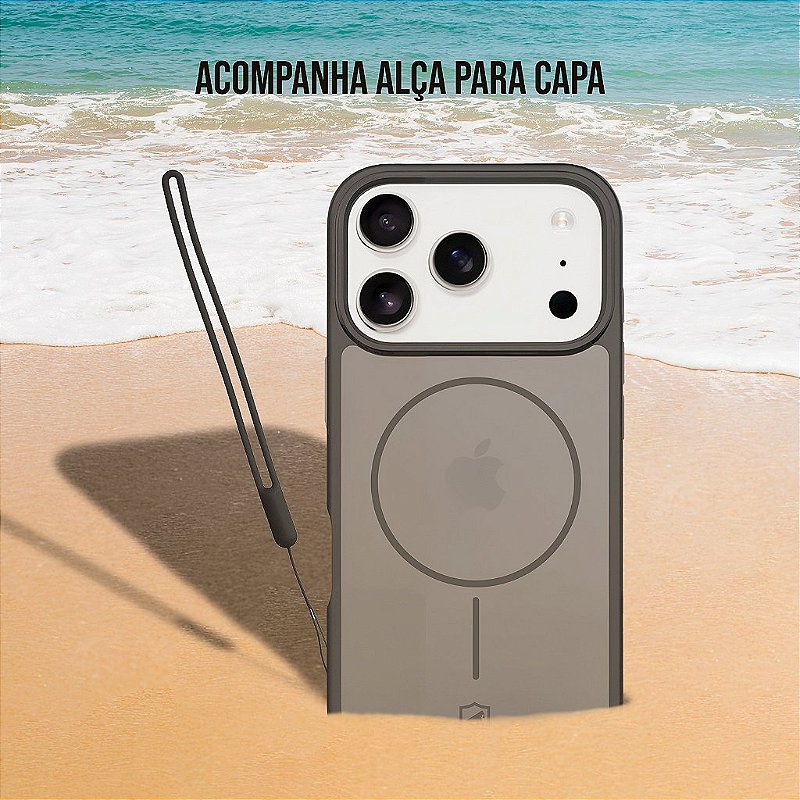 Capa para iPhone 18 Pro - Magsafe Wave Fumê - Preta - Gshield