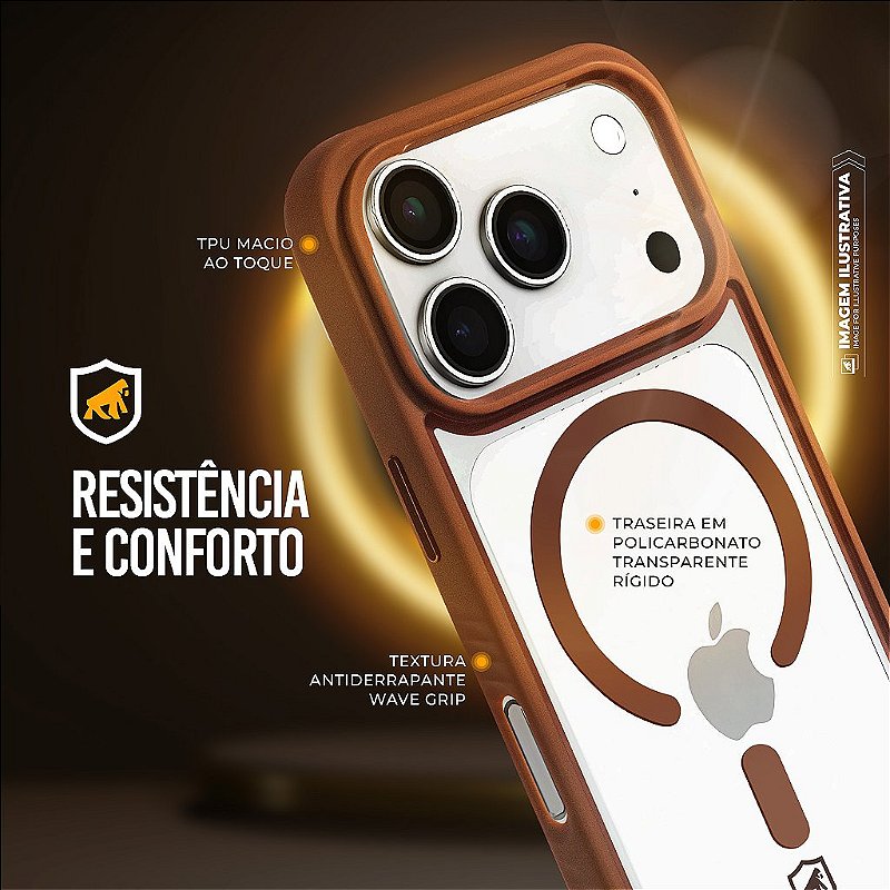 Capa para iPhone 18 Pro - Magsafe Wave Transparente - Desert - Gshield