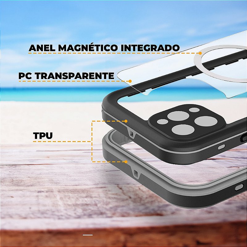 Capa à Prova d'água Nautical MagSafe para iPhone 18 Pro - Transparente - Gshield