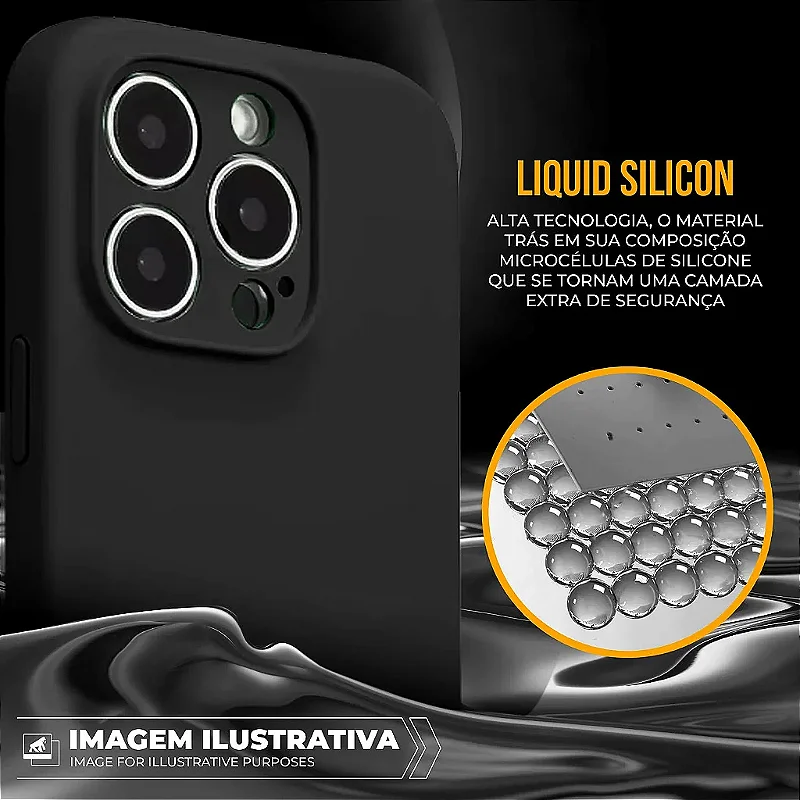 Capa para iPhone 18 Pro - Silicon Premium Preta - Gshield