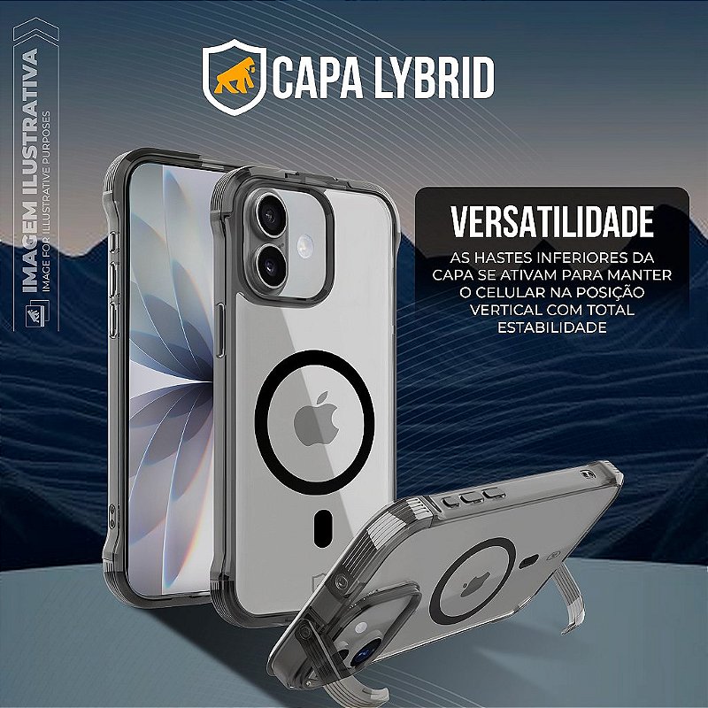 Capa para iPhone 18 Pro Max - Lybrid Magsafe - Preta - Gshield