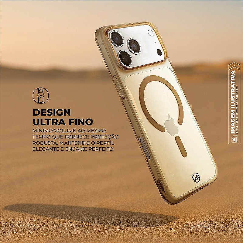Capa para iPhone 18 Pro - Crystal Slim Magsafe - NÃO AMARELA - Desert - Gshield