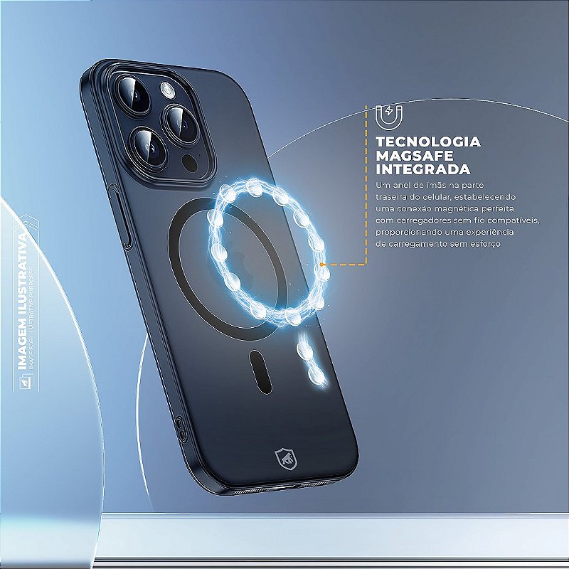 Capa para iPhone 18 Pro Max - Crystal Slim Magsafe - NÃO AMARELA - Dark - Gshield