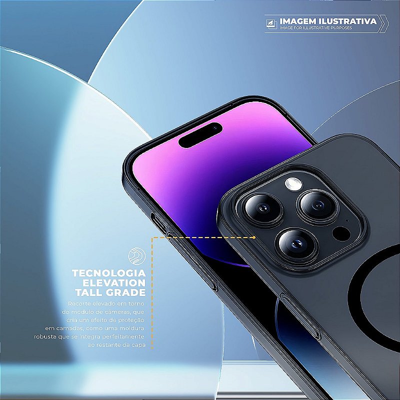 Capa para iPhone 18 Pro Max - Crystal Slim Magsafe - NÃO AMARELA - Dark - Gshield