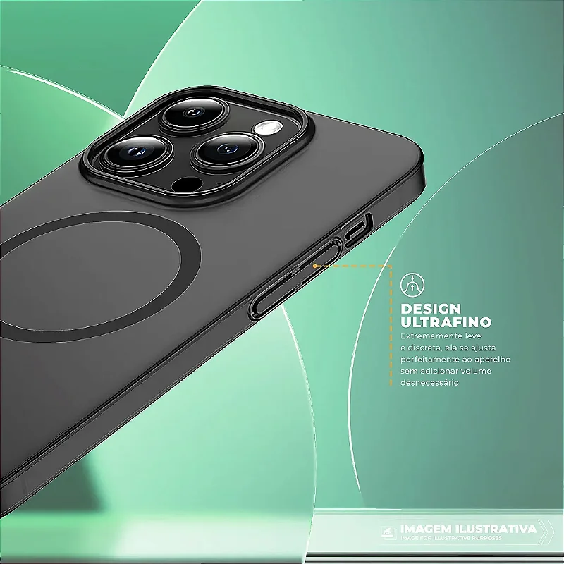 Capa para iPhone 18 Pro Max - Crystal Slim Magsafe - NÃO AMARELA - Titanium - Gshield