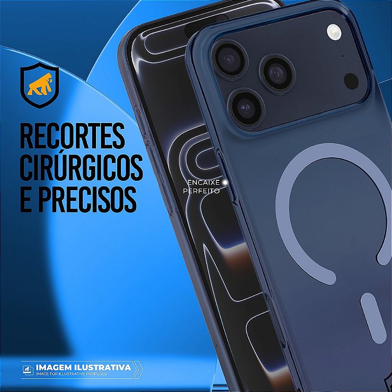Capa para iPhone 18 Pro Max - Crystal Slim Magsafe - NÃO AMARELA - Azul - Gshield